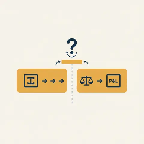 Diagram distinguishing direct expenses going to the Trading Account from indirect expenses going to the P&L Account.