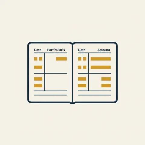 A journal book showing the standard format of a journal entry with date, account names, and amounts