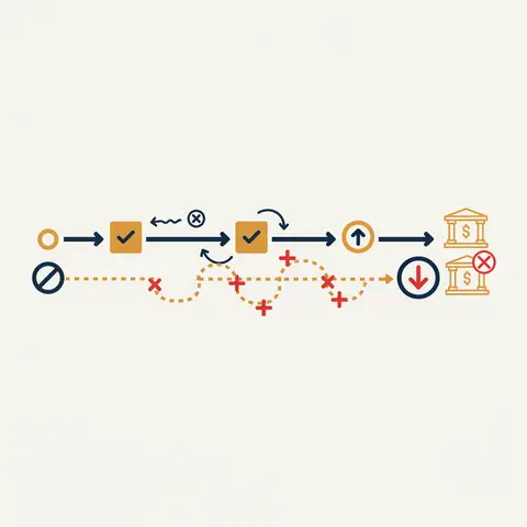 Timeline comparing early error detection via Trial Balance versus late discovery at year end
