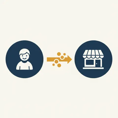 Diagram showing the owner and the business as two separate entities with money flowing between them