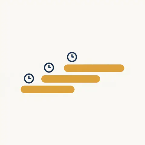 Diagram showing short-term, medium-term, and long-term finance as growing bars