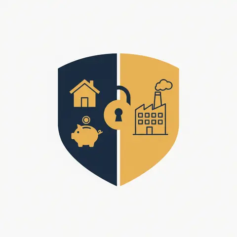 Diagram showing a shield separating personal assets from company liabilities