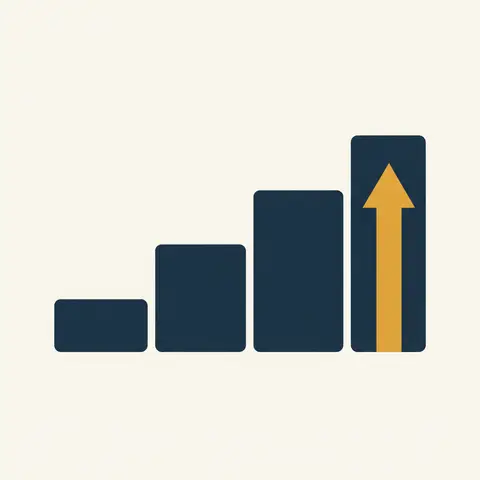 Staircase diagram showing business forms growing in scale from left to right