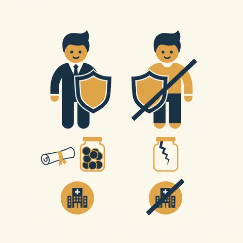 Diagram comparing what a formal worker has (contract, EPF, sick leave) versus what an informal worker lacks.