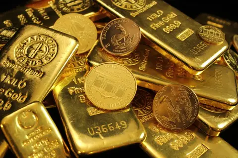 Gold bars stored in a bank vault, representing India pledging gold reserves in 1991
