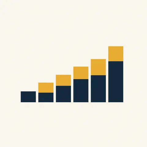 Step-shaped cumulative frequency chart showing running totals building up across classes.