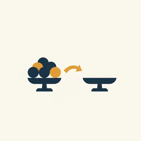 A diagram showing that a heavy profit scale does not balance with an empty cash scale, illustrating the profit-cash gap