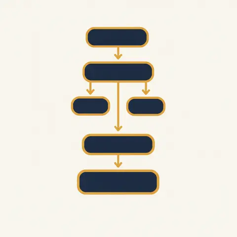 A step-by-step flowchart showing how net profit is adjusted to arrive at operating cash flow using the indirect method