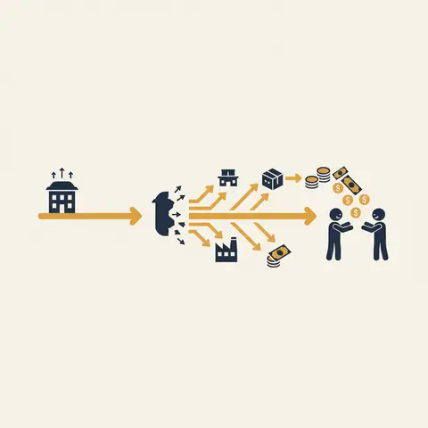 Diagram showing the three stages of dissolving a business: running, winding up, and final settlement