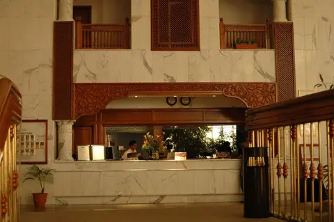 Reception area of a charitable hospital in India