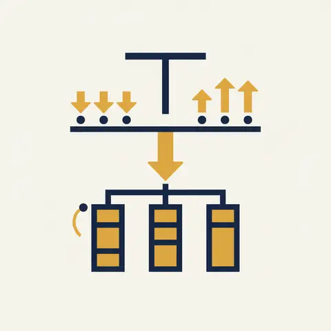 Revaluation Account T-diagram showing how net gain or loss flows to all partners' capital accounts in the old ratio