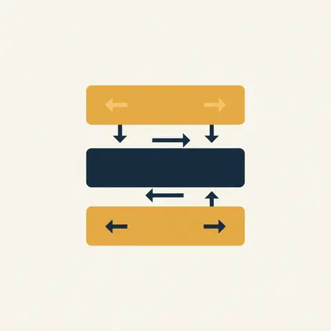 Diagram showing downward, upward, and horizontal communication flows in an organisation