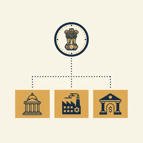 Diagram showing three money market instruments — T-Bills, Commercial Paper, and CDs — all overseen by RBI.
