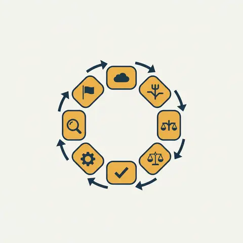 Circular seven-step planning process diagram