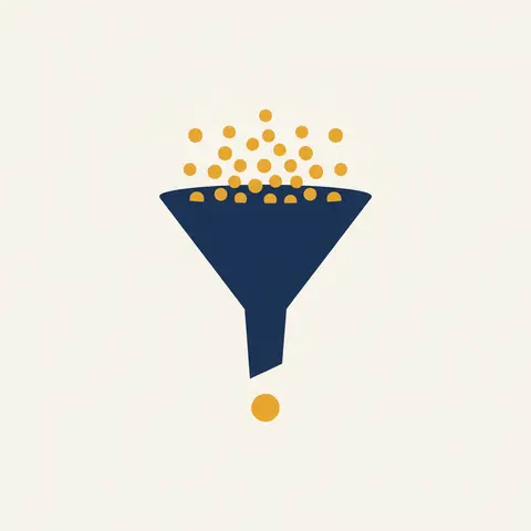 Funnel diagram showing recruitment attracting many applicants narrowing to one selected candidate.