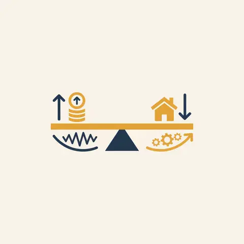 Seesaw diagram showing how repo rate changes affect loans and the economy