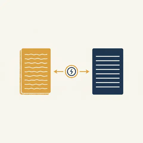 Diagram showing a cash book and a bank statement side by side with a gap between their balances.