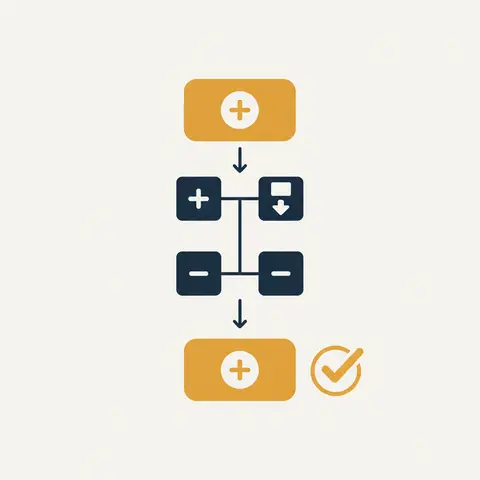 Step-by-step BRS flowchart showing additions and deductions arriving at the bank statement balance.