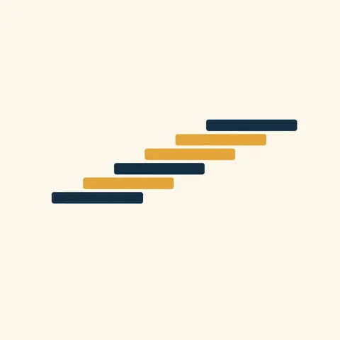 Staircase diagram showing shrinking annual depreciation amounts under the Written Down Value Method.
