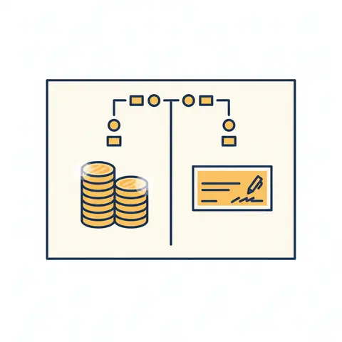 Double-column cash book diagram showing separate cash and bank columns