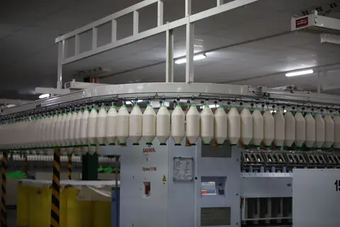 A water treatment facility at a textile factory, illustrating responsible industrial waste management.