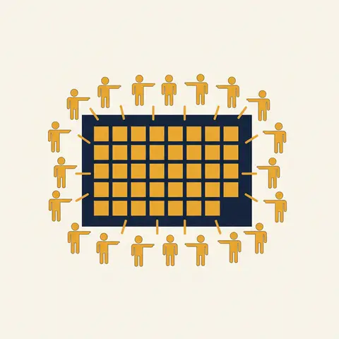 Many investors buying small share tiles that make up one large company entity