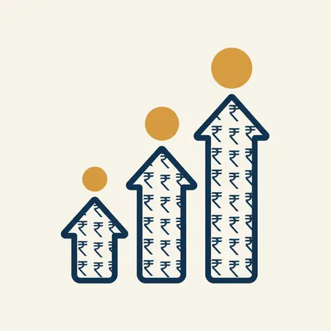 A diagram of three ascending arrows representing MUDRA loan tiers — Shishu, Kishor, and Tarun — with increasing loan limits