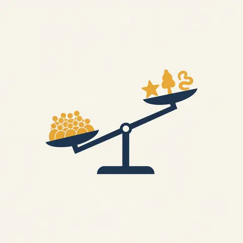 A tilted scale showing unequal representation, illustrating bias in data collection.