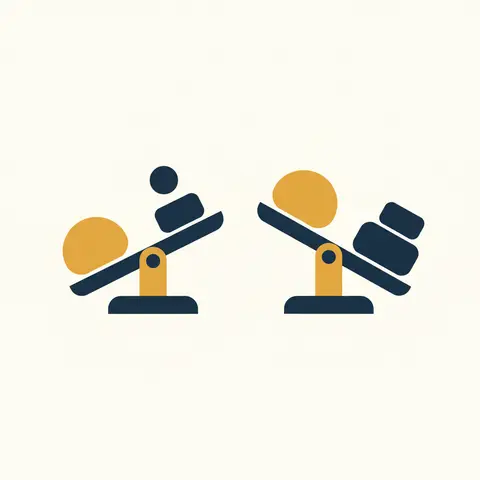 Diagram comparing private profit versus social profit using two weighing scales