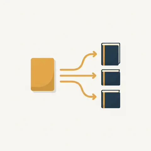 Diagram showing one invoice entry automatically updating three accounting ledgers at the same time.