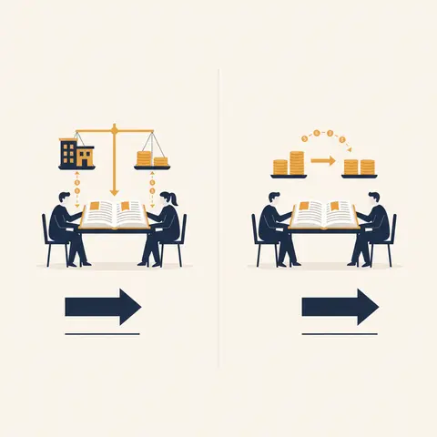 Diagram contrasting revaluation (shared by all partners in old ratio) and goodwill adjustment (flowing only between sacrificing and gaining partners) during partnership reconstitution.