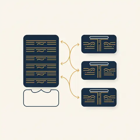 Diagram showing how journal entries recorded by date are posted across separate ledger T-accounts organised by account name