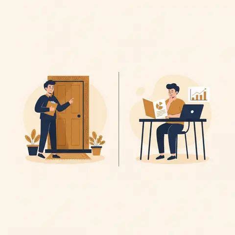 Two-panel illustration showing primary data collection through a household survey on the left, and secondary data use through published reports on the right