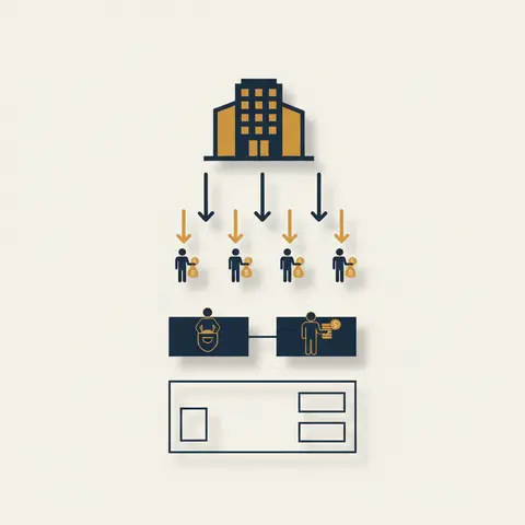 Flow diagram showing money moving from investors to a company across four call stages, with Calls in Arrears appearing as an asset and Calls in Advance as a liability on a balance sheet.