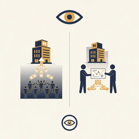 Diagram contrasting primary market where investors give money directly to a company issuing new shares versus secondary market where investors trade existing shares between themselves with no money reaching the company